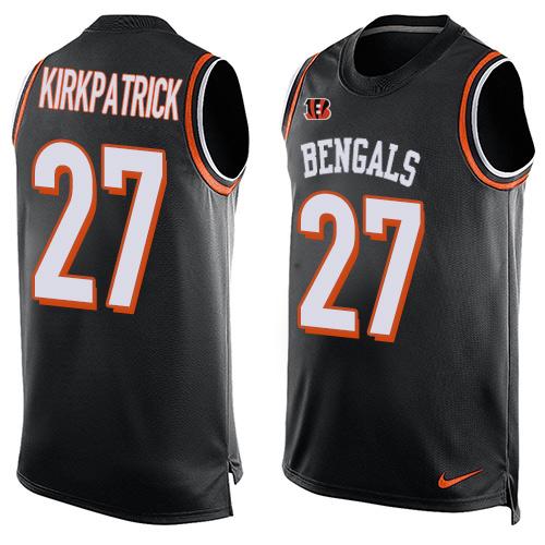 Nike Bengals #27 Dre Kirkpatrick Black Team Color Men's Stitched NFL Limited Tank Top Jersey